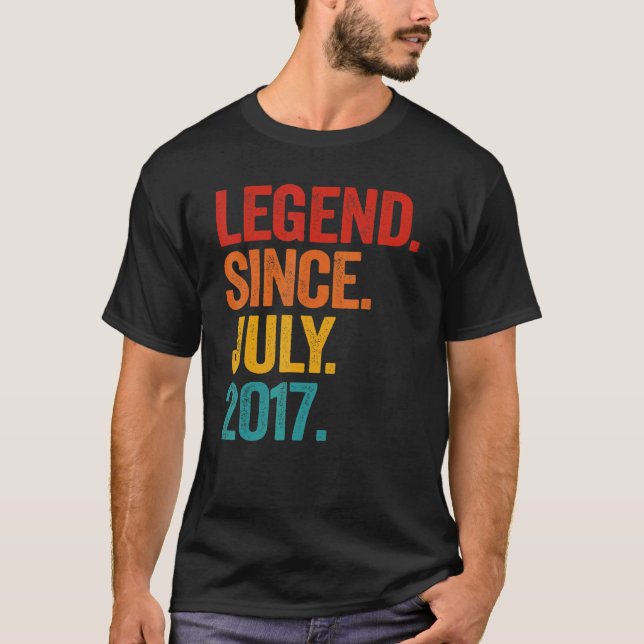 Camiseta Lenda Desde Julho De 2017 5 Aniversário De 5 Anos  (Frente)