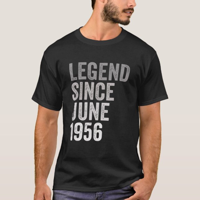 Camiseta Lenda Desde Junho De 1956 Incrível 65 Anos 65 Hora (Frente)