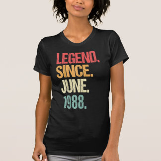 Camiseta lenda desde junho de 1988 31º aniversário presente