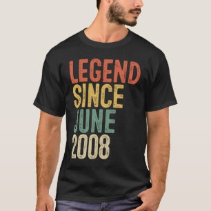 Camiseta Lenda Desde Junho De 2008 Crianças 13 Aniversário 
