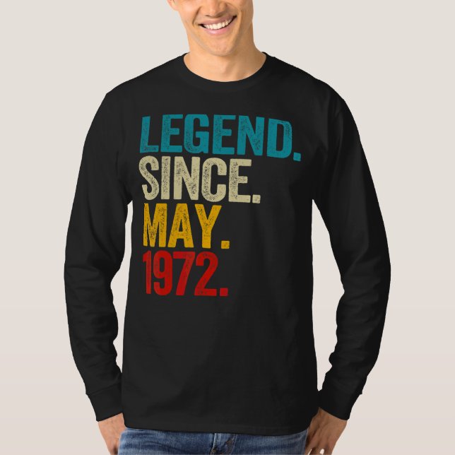 Camiseta Lenda Desde Maio De 1972 50 Anos 50 Anos (Frente)