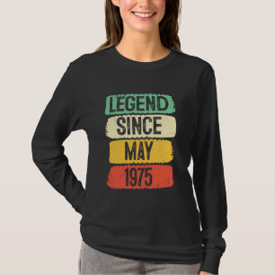 Camiseta Lenda Desde Maio De 1975, 50 Anos Mulheres Homens 