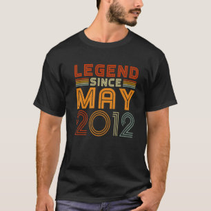 Camiseta Lenda Desde Maio De 2012 Meninos Vintage 10º Nasc
