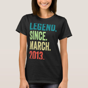 Camiseta Lenda desde março de 2013 Menina de 10 anos de ida