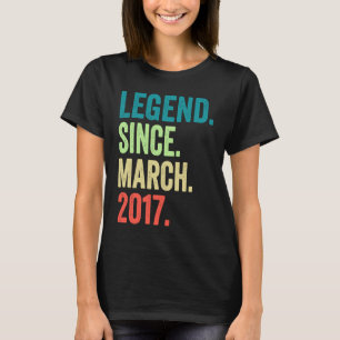 Camiseta Lenda Desde Março De 2017 Menina De 6 Anos 6 B