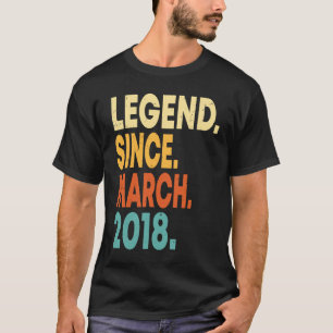 Camiseta Lenda Desde Março De 2018 Menina De 5 Anos 5 B