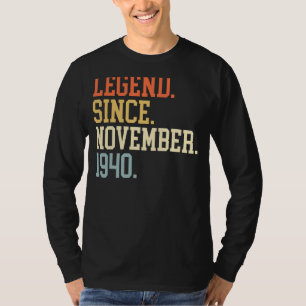 Camiseta Lenda Desde Novembro de 1940 Para Homens Mulheres