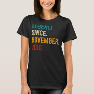 Camiseta Lenda Desde Novembro De 2010 12 Bday 12 Anos