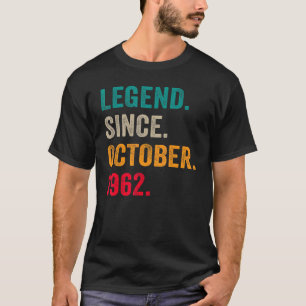 Camiseta Lenda Desde Outubro De 1962 60º Bday 60 Anos