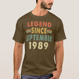 Camiseta Lenda Desde Setembro de 1989  33º Aniversário 