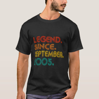 Camiseta Lenda Desde Setembro De 2005 Homens Mulheres Vinta