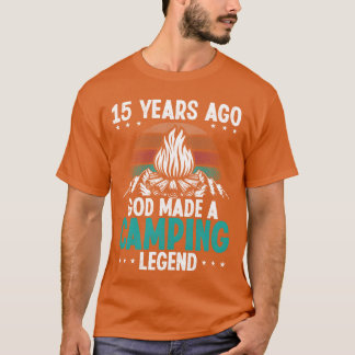 Camiseta Lenda do Acampamento de 15 Anos Scout 15 Aniversár