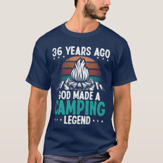 Camiseta Lenda do Acampamento de 36 Anos Escoteiro Aniversá