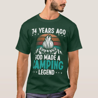 Camiseta Lenda do Acampamento de 74 Anos Escoteiro Aniversa