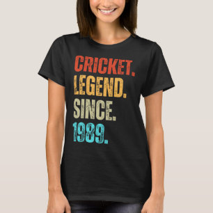 Camiseta Lenda do Críquete Desde 1989 Aniversário Retro