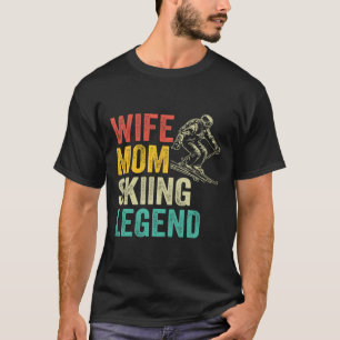 Camiseta Lenda do Esqui Esposa Mãe Vintage Dia das Mães Eng