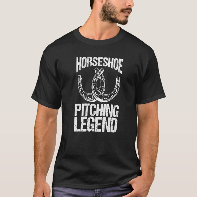 Camiseta Lenda do Jogo de Arremesso de Ferradura Piquenique (Frente)
