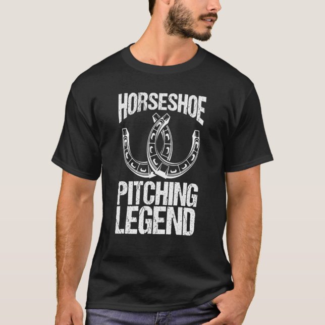 Camiseta Lenda do Jogo de Ferradura Lançamento de Piqueniqu (Frente)