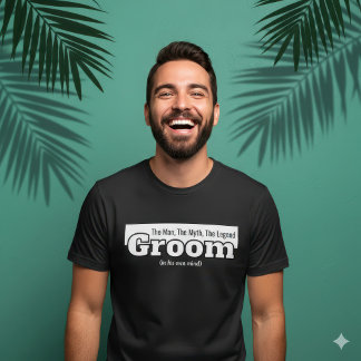 Camiseta Lenda do Noivo Humorístico Preto e Branco Solteirã