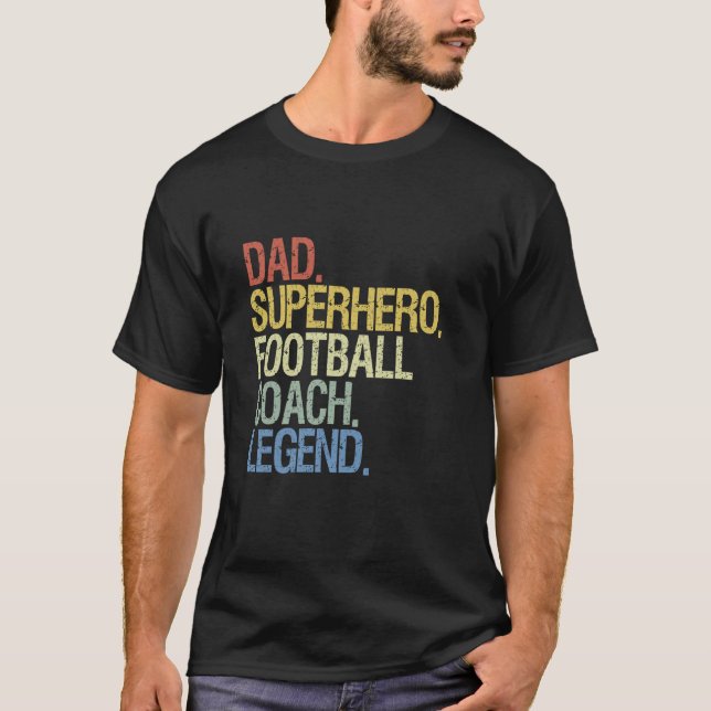 Camiseta lenda do treinador de futebol de super-heróis pai (Frente)