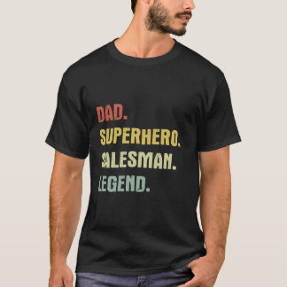 Camiseta lenda do vendedor de super heróis pai