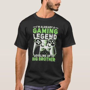 Camiseta Lenda dos Jogos Subindo de Nível para Irmão Mais V