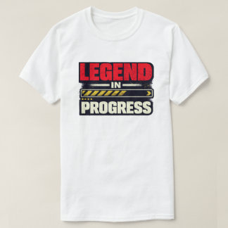 Camiseta Lenda em Progresso Arte Motivacional Grunge