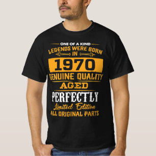 Camiseta Lenda Era Nascer Desde 1970, 1970 Feliz Nascimento