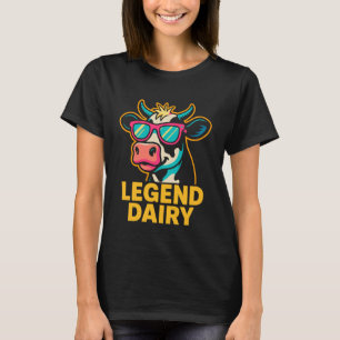 Camiseta Lenda Laticínio Engraçado Fazendeiro Vaca Trocadil