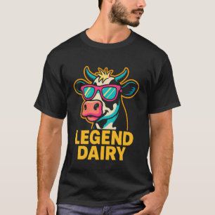 Camiseta Lenda Laticínio Engraçado Fazendeiro Vaca Trocadil