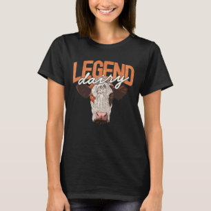 Camiseta Lenda Laticínios Roupas  Vaca Ordenhador Lendária 