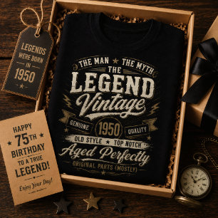 Camiseta Lenda Vintage 1950 Envelhecido Perfeitamente 76º A