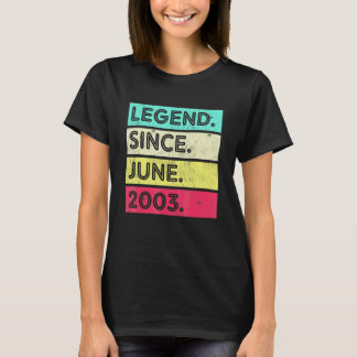 Camiseta Lenda Vintage de 19 Anos Desde Junho de 2003 19º A