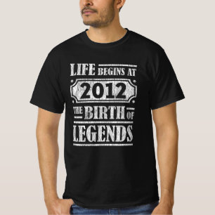 Camiseta Lenda Vintage Nascida em 2012 Presente de Aniversá
