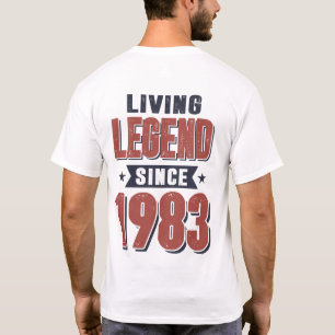 Camiseta Lenda viva desde 1983 Presente de Aniversário