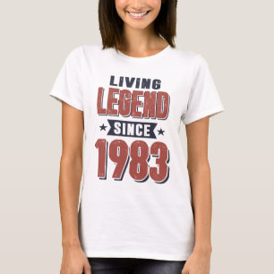 Camiseta Lenda viva desde 1983 Presente de Aniversário