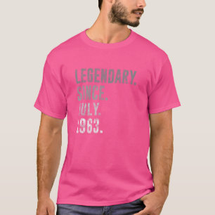 Camiseta Lendário Desde Julho 1963 59º Aniversário Vintage