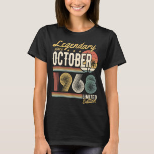 Camiseta Lendário desde outubro de 1968 Feliz Aniversário u