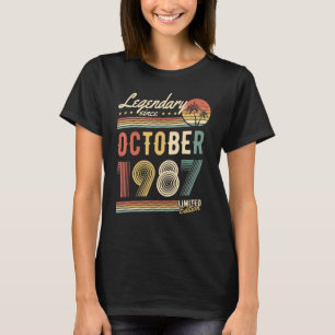 Camiseta Lendário desde outubro de 1987 Feliz Aniversário d