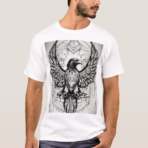 Camiseta Lendário Estêncil Geométrico da Águia Tatuadora T-