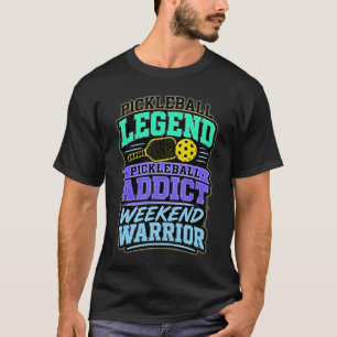 Camiseta Lendário Viciado em Pickleball Fim de Semana Guerr