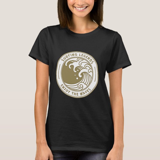 Camiseta Lendas De Surfe Aproveitam As Ondas Surfando (Frente)