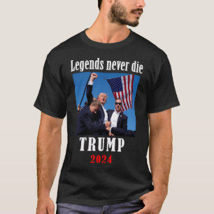Camiseta Lendas de Trump Nunca Morrem Eleições 2024