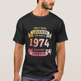 Camiseta Lendas Foram Nasceres Em 1974 Vintage 50º Aniversá