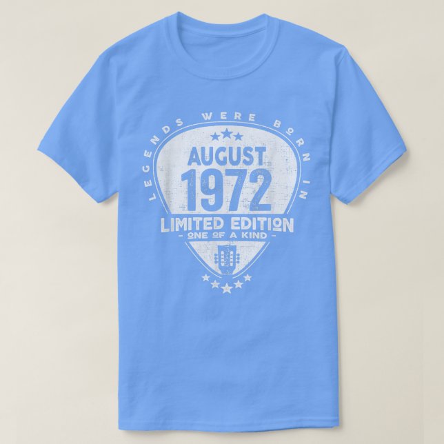 Camiseta Lendas Foram Nasceres Em Agosto De 1972Violão 2082 (Frente do Design)