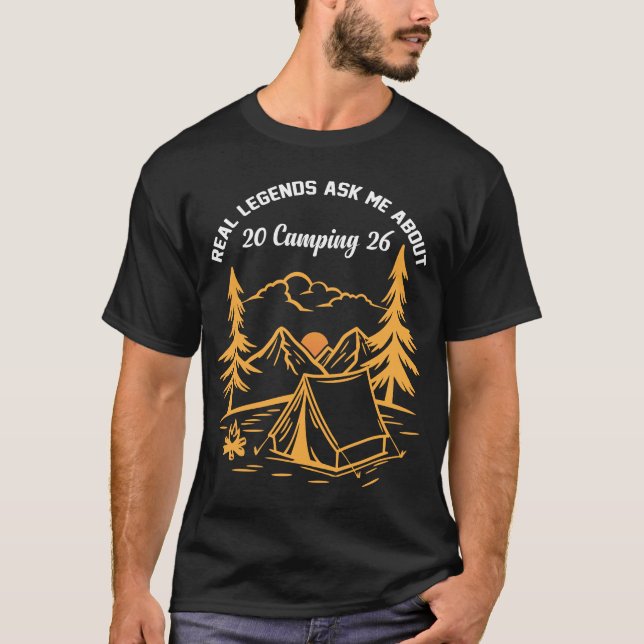 Camiseta Lendas Reais Me Perguntam Sobre Acampamento 2026 (Frente)