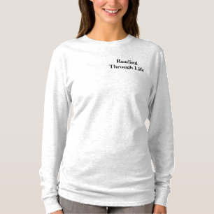 Camiseta Lendo através da manga longa da vida