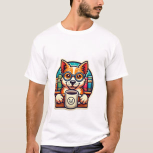 Camiseta Lendo Caneca - Engraçado Presente no Livro