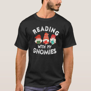 Camiseta Lendo Com Meus Gnomos Engraçados Gnomos Que Adoram