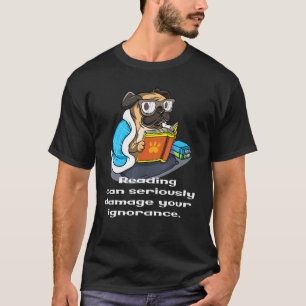 Camiseta Lendo Cotação Com O Livro De Leitura De Cachorro C